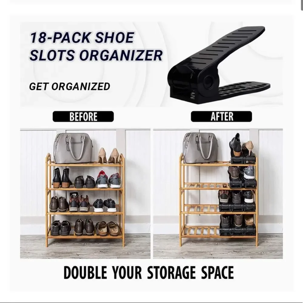 Shoe Slots Adjustable Shoe Organizer, 18 Piece